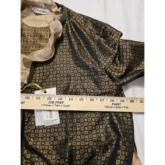 Le Sarte Pettegold Shimmery Gold Silk Blouse Made In Italy Boho NWT Size 44 - Picture 12 of 15